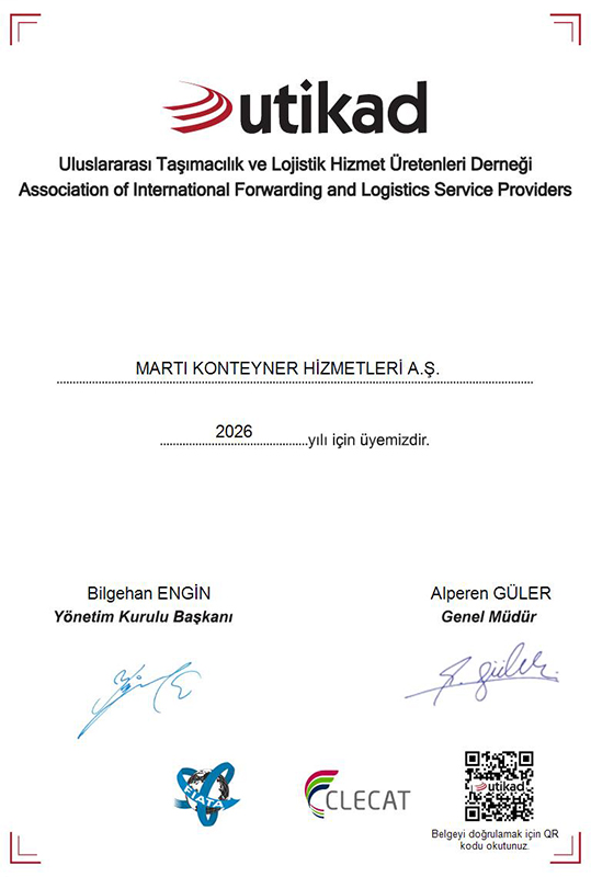 Martı Logistics Unikad Yetki Belgesi