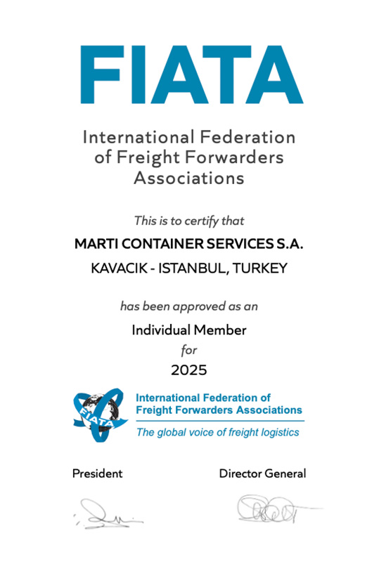 Martı Logistics FIATA Yetki Belgesi