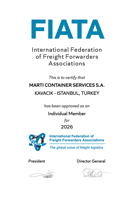 Martı Logistics FIATA Yetki Belgesi
